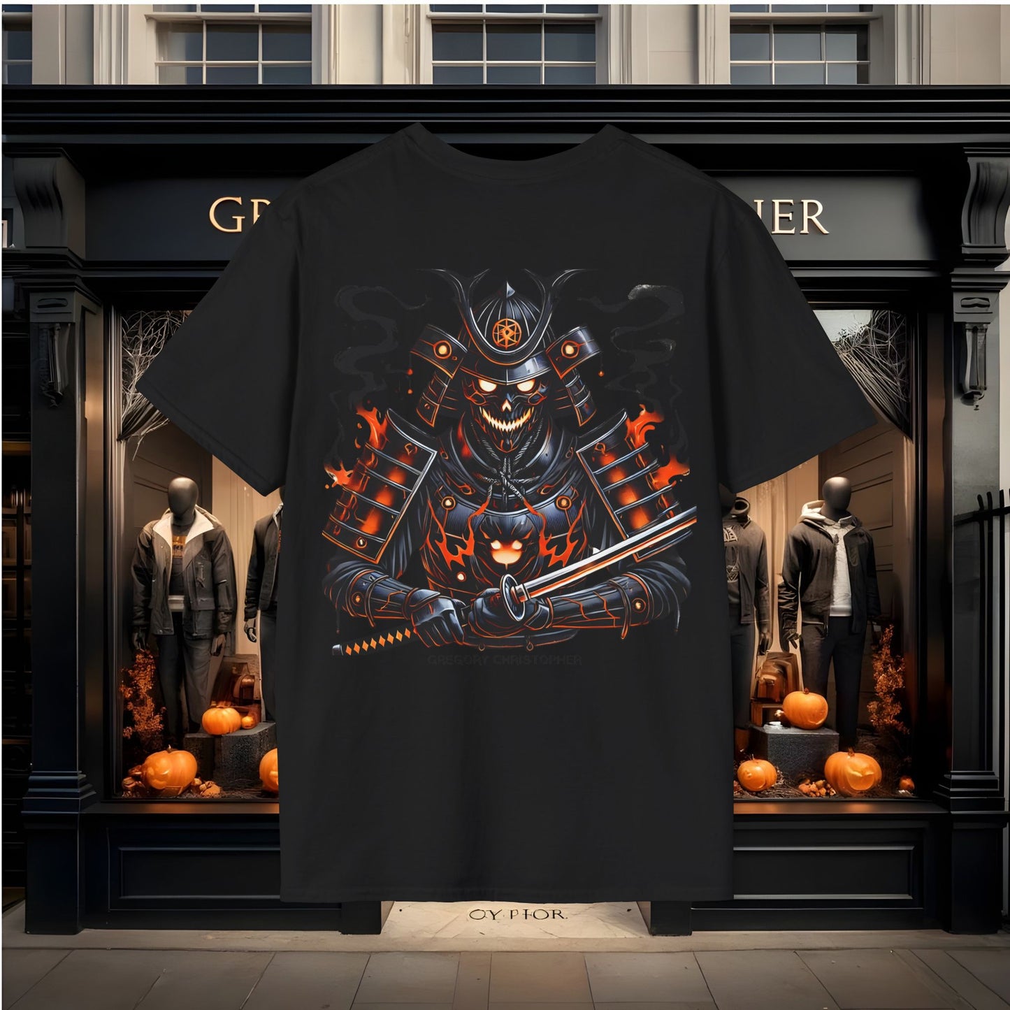 Forged in Fire: The Samurai Spirit Tee by Gregory Christopher UK