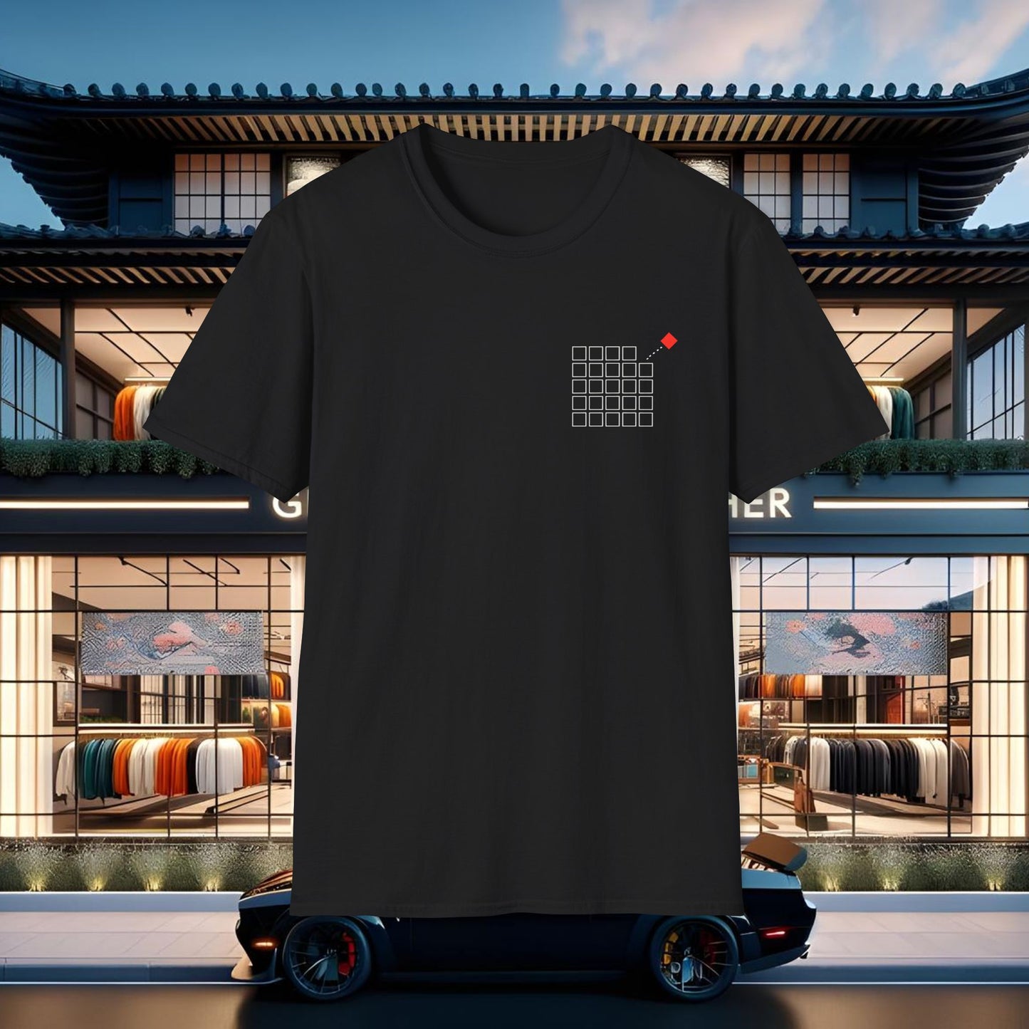 Gregory Christopher Graphic T-Shirt — Minimal Logo Pocket & Script Back