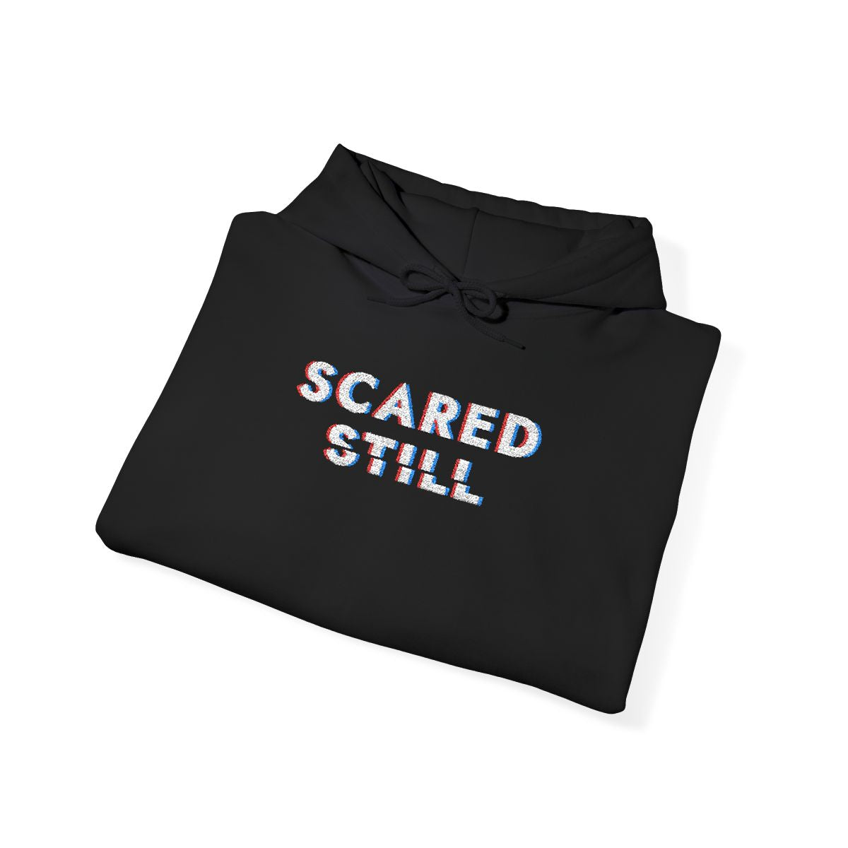 SCARED STILL embroidered hoodie folded